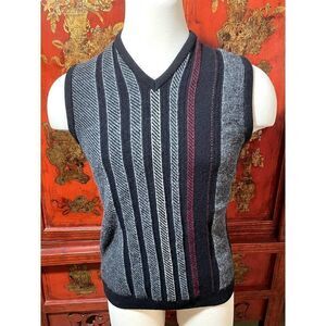 Bonanza Black Red White Lambs Wool Sweater Vest-M
